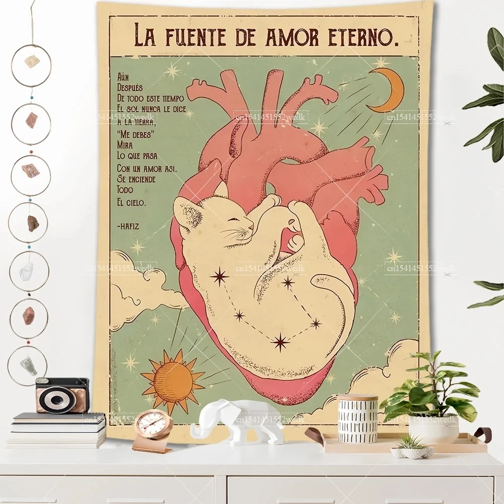 Makata boho na ścianę – tarot, dekoracja w stylu hippie Głęboki fiolet