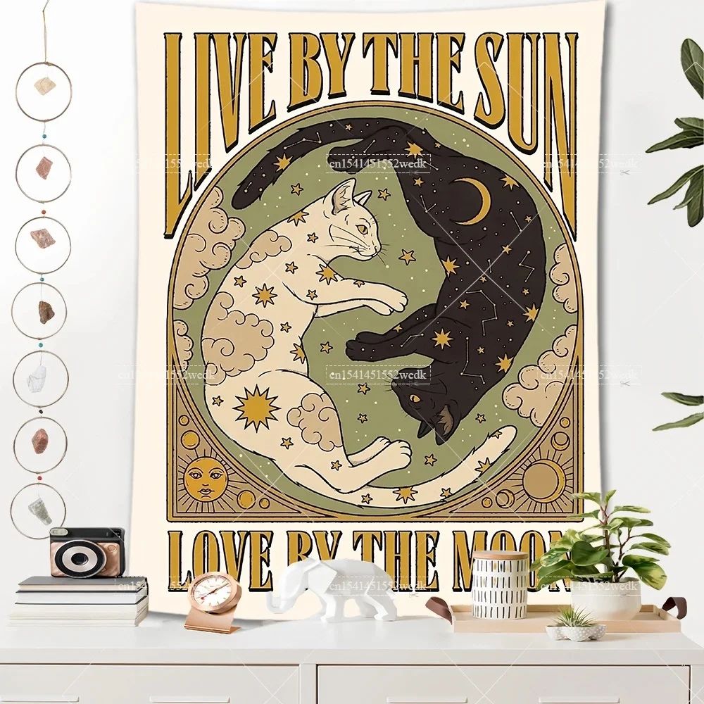 Makata boho na ścianę – tarot, dekoracja w stylu hippie Zielony
