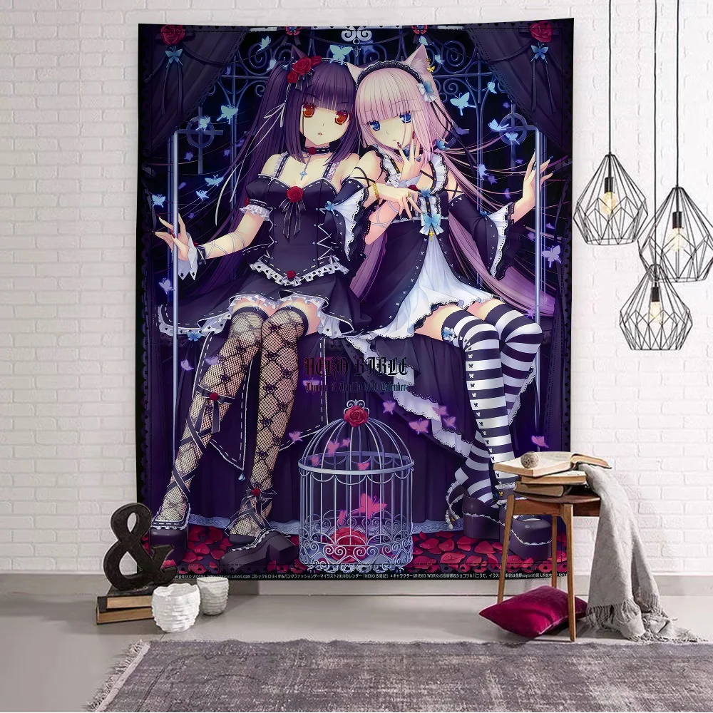Makata na ścianę z kotem anime Czekolada