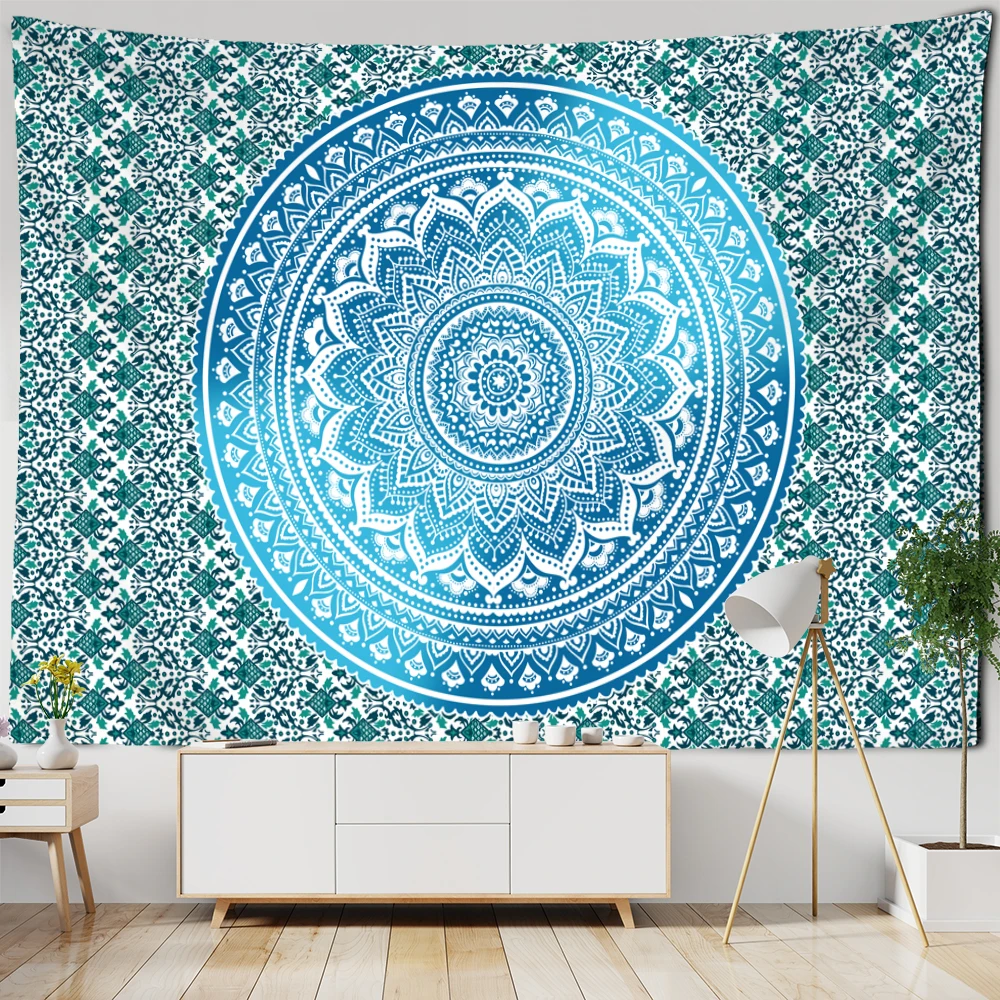 Makatka mandala na ścianę w stylu boho hippie Pomarańczowy fluorescencyjny