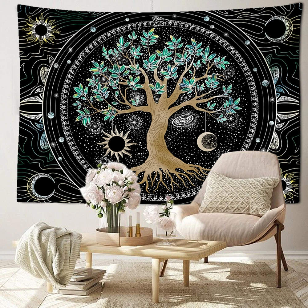 Makatka na ścianę galaktyka, abstrakcyjna dekoracja boho Kolor