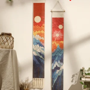 Makrama boho na ścianę - góry i słońce M01848 m01849
