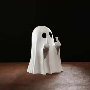 Mała figurka duszka na Halloween - dekoracja na stolik kawowy Biały