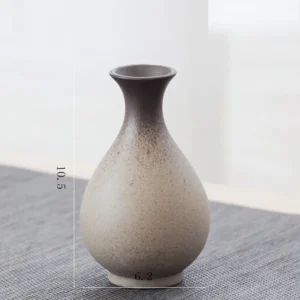 Mały ceramiczny wazon retro z kwiatowym wzorem Granatowy