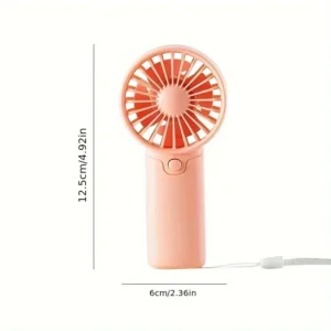 Mały wentylator ręczny przenośny USB do domu i na zewnątrz Różowy