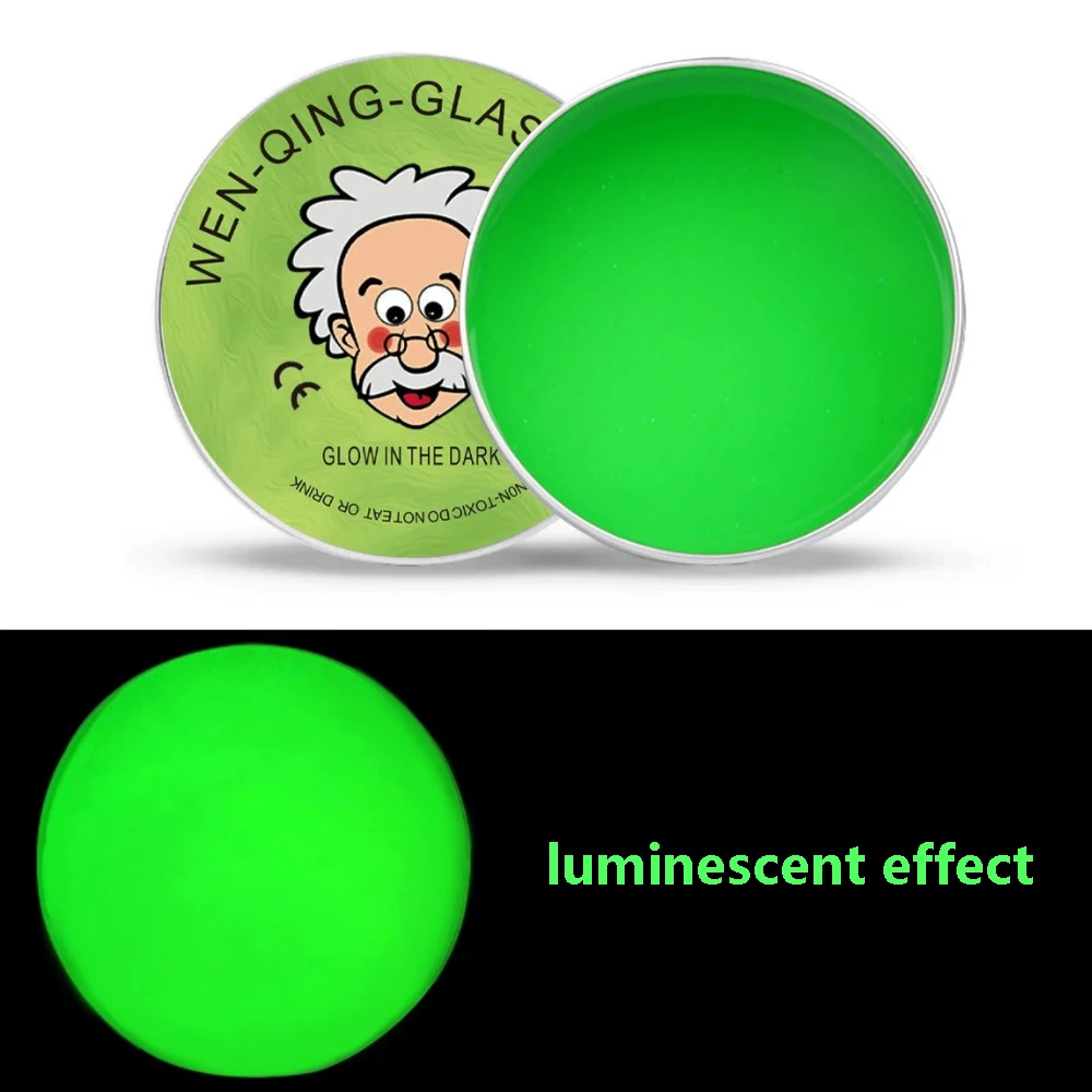 Masa sensoryczna luminescencyjna w puszce — fidget playdough dla dorosłych Jasnozielony