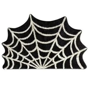 Mata dekoracyjna pajęczyna do łazienki i wejścia Halloween Biały