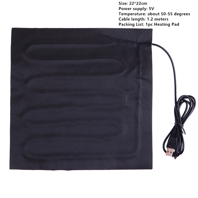 Mata grzewcza z włókna węglowego 30x30 cm USB Czerwony