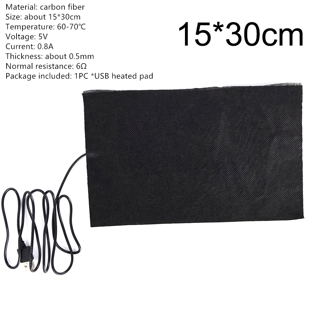 Mata grzewcza z włókna węglowego 30x30 cm USB Zielony