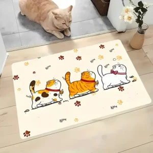 Mata kuchenna z motywem kociej łapki Biały