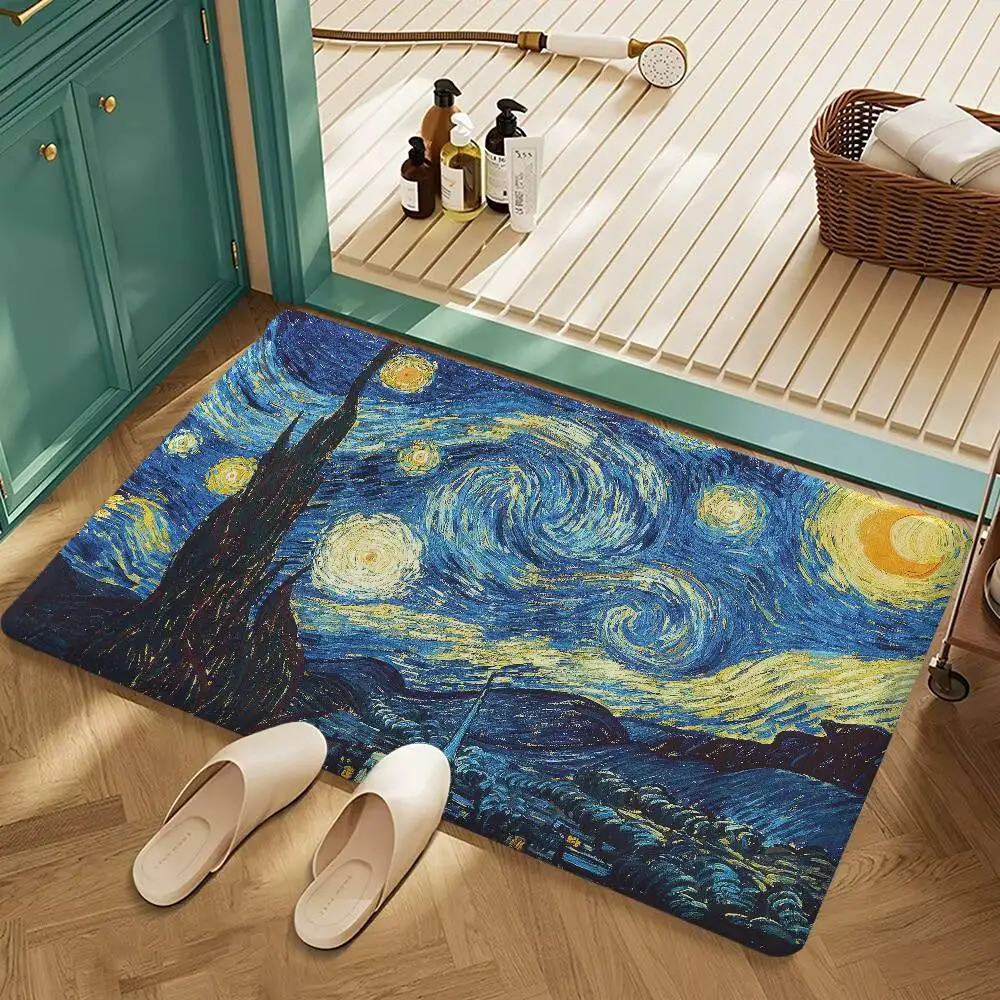 Mata łazienkowa antypoślizgowa Gwiaździsta noc Van Gogh Z1