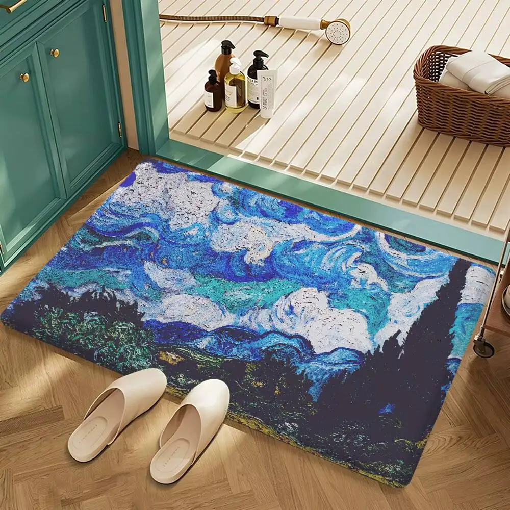 Mata łazienkowa antypoślizgowa Gwiaździsta noc Van Gogh Z3