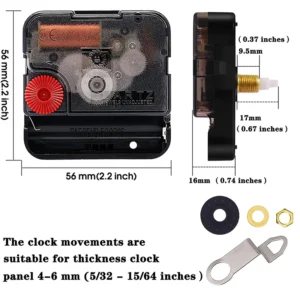 Mechanizm zegarowy SUN 12888 z precyzyjnym cichym napędem kwarcowym Czerwony