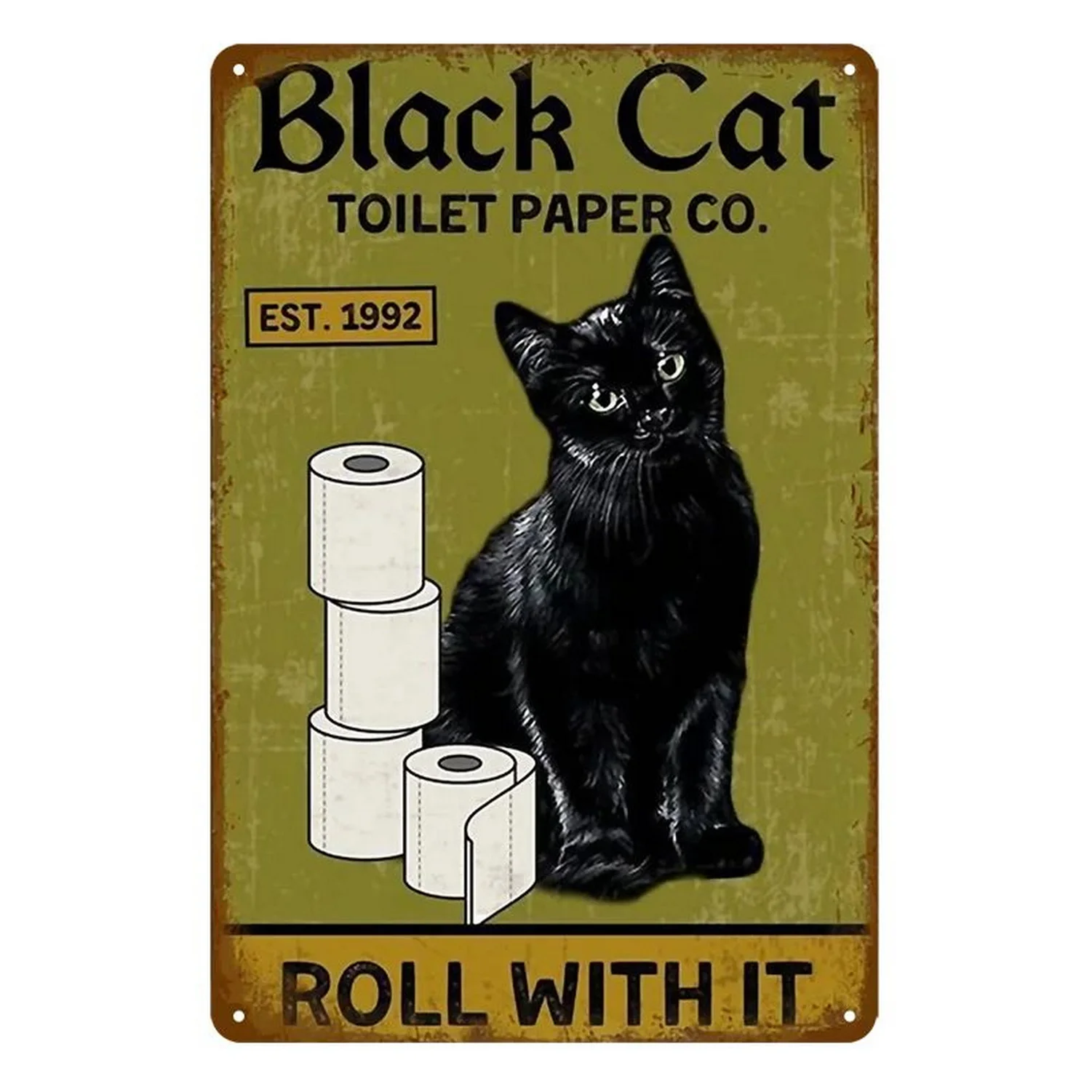 Metalowa plakietka ścienna do toalety w stylu vintage — WC retro Jasnoszary