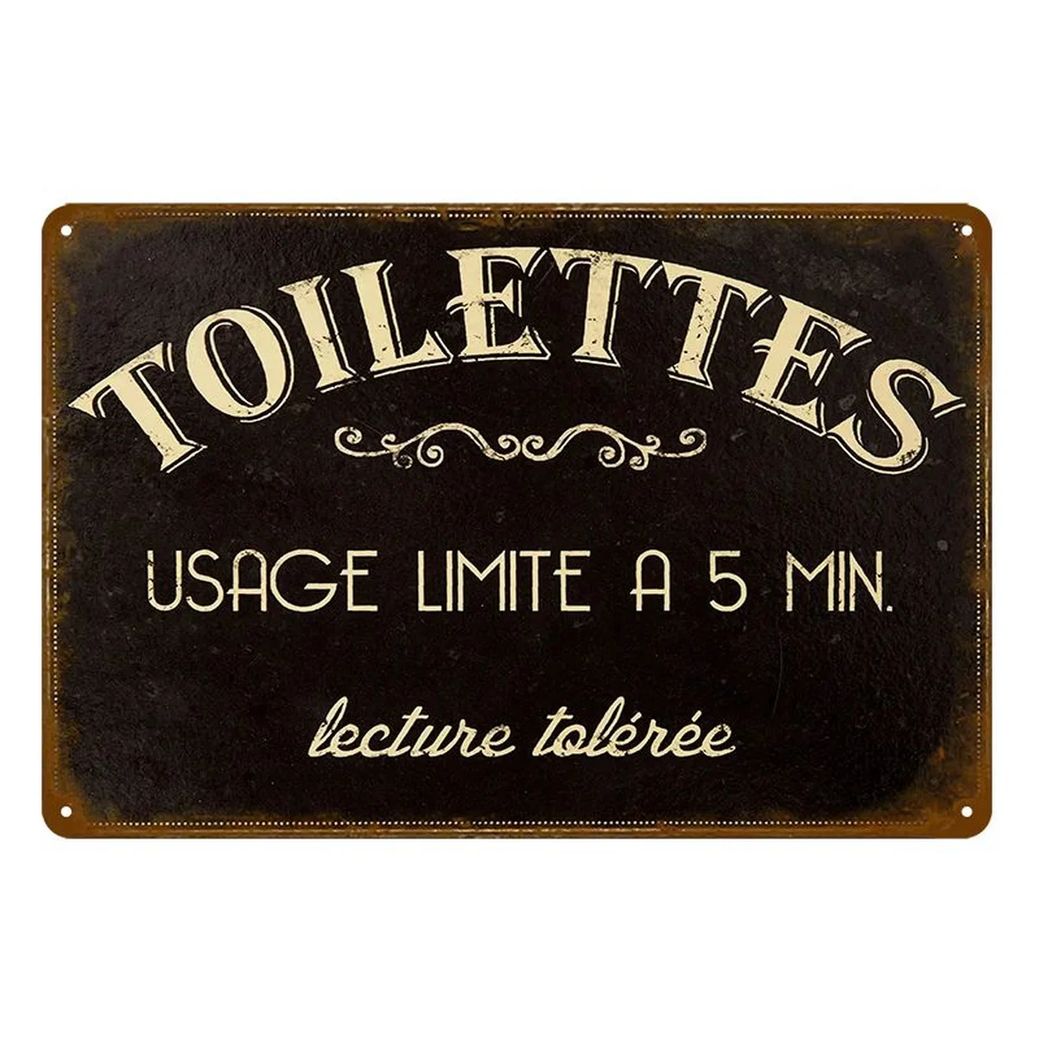 Metalowa plakietka ścienna do toalety w stylu vintage — WC retro Jasny róż