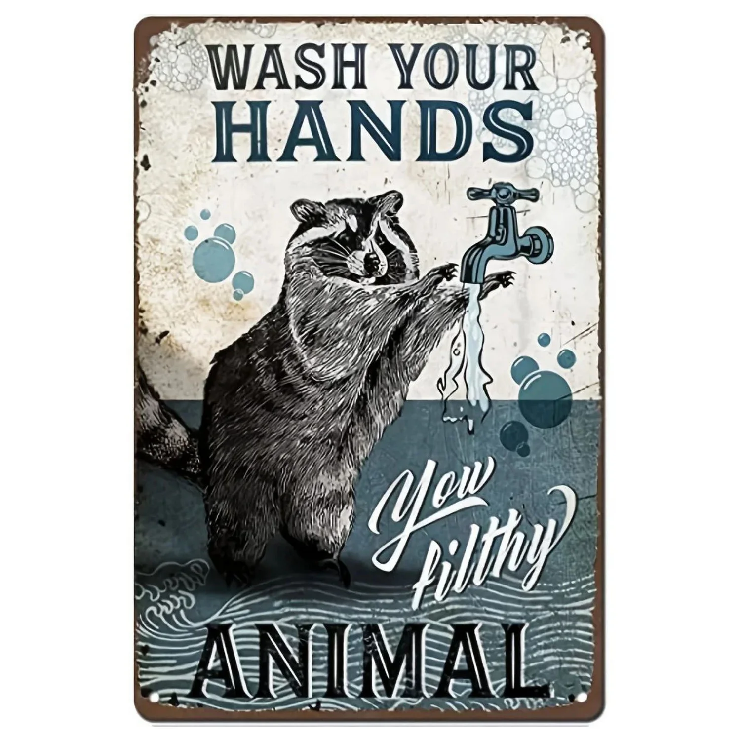 Metalowa tabliczka humorystyczna "Your Butt Napkins" — dekoracja do łazienki Czerwony