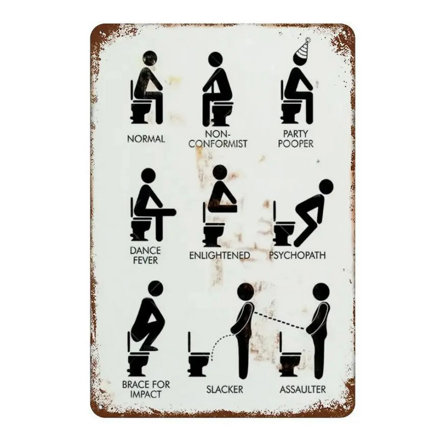 Metalowa tabliczka humorystyczna "Your Butt Napkins" — dekoracja do łazienki Fioletowy