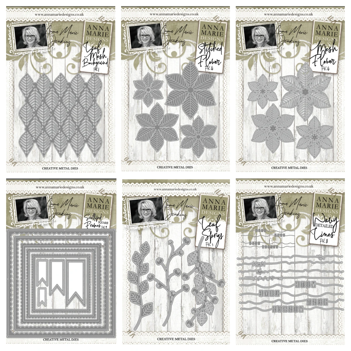 Metalowe wykrojniki do scrapbookingu Topiary Blooms M5724 m5729 a set 6