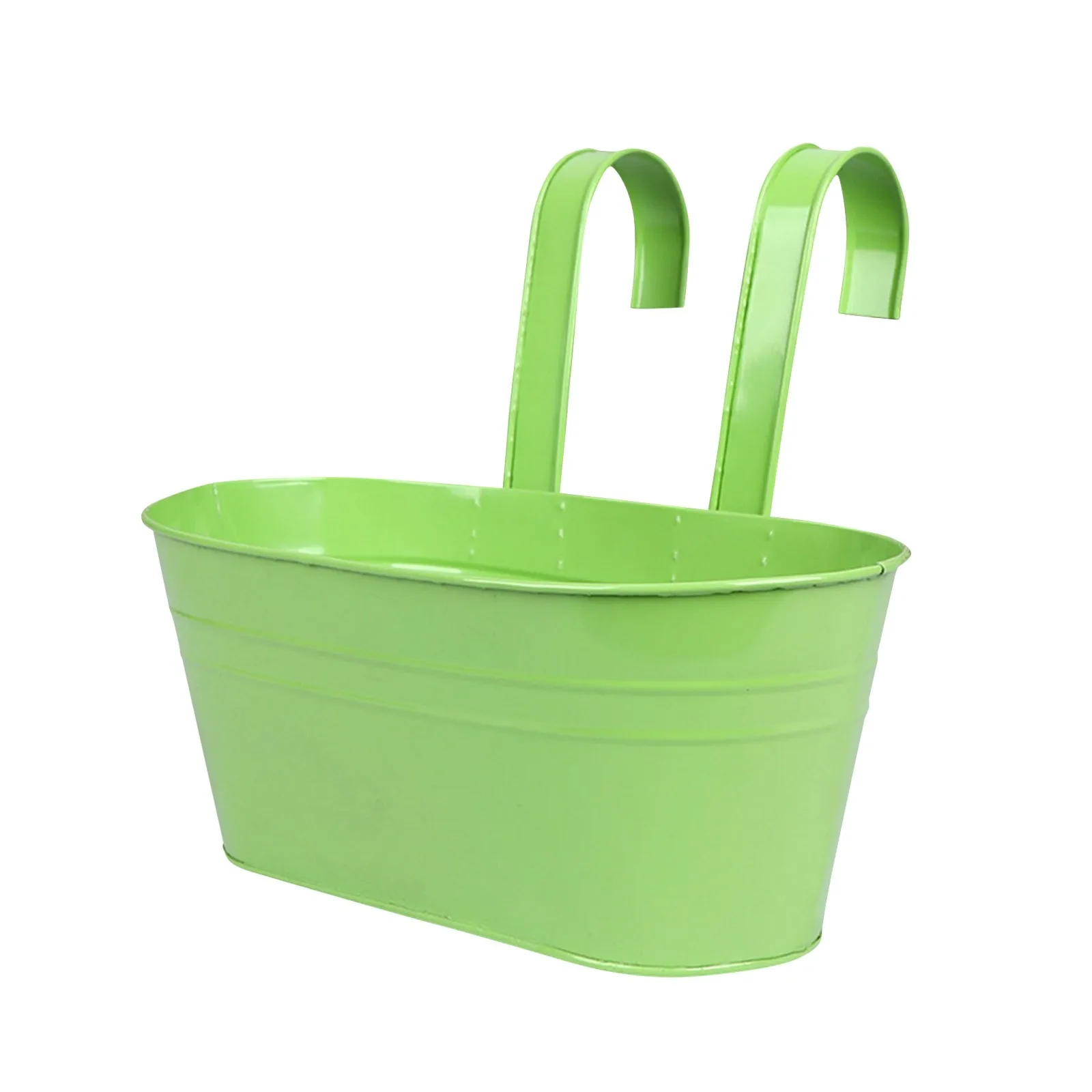 Metalowy koszyk wiszący na balkon ścienny na kwiaty i sukulenty Zielony