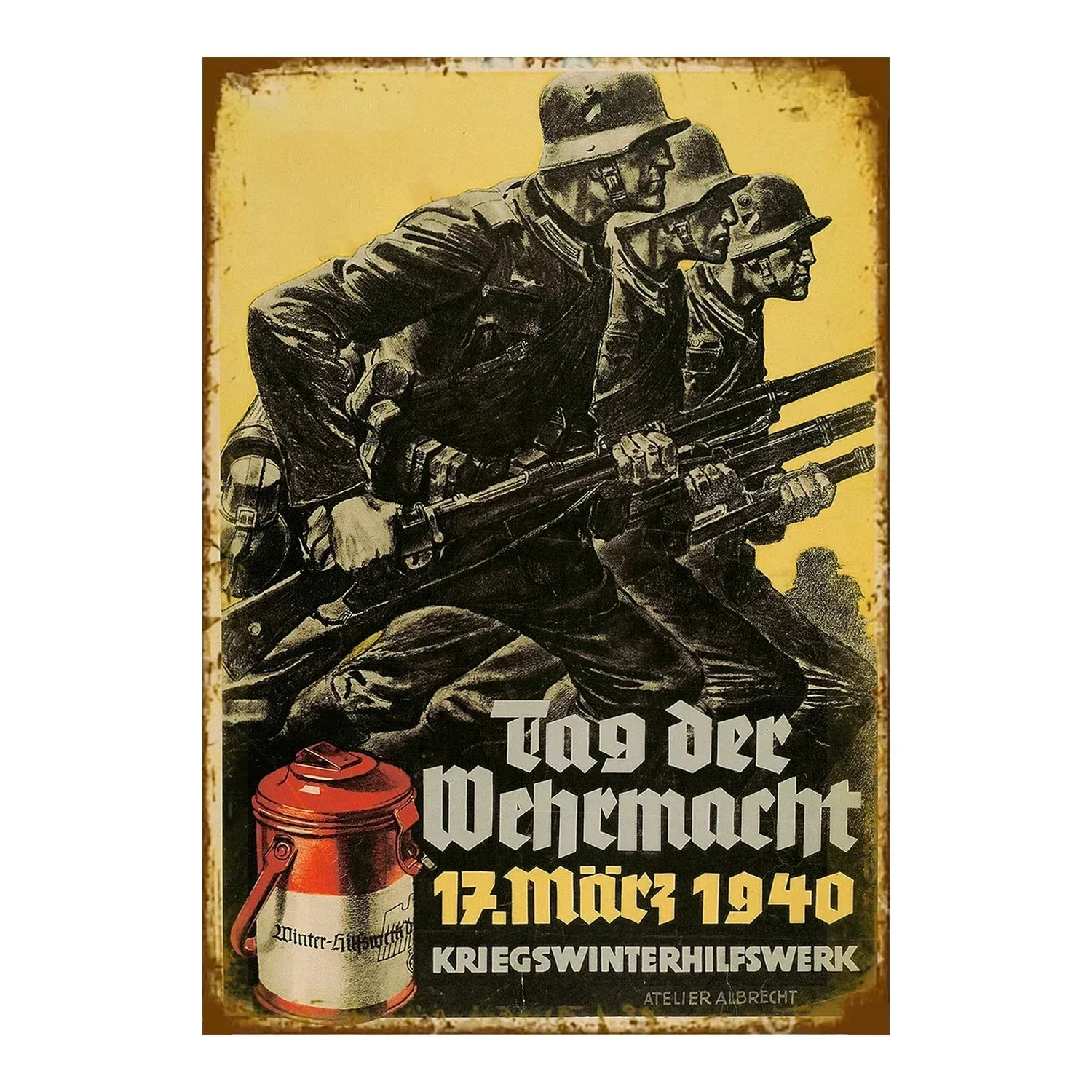 Metalowy szyld retro "Keep Quiet" plakat w stylu vintage do baru i garażu Granatowy