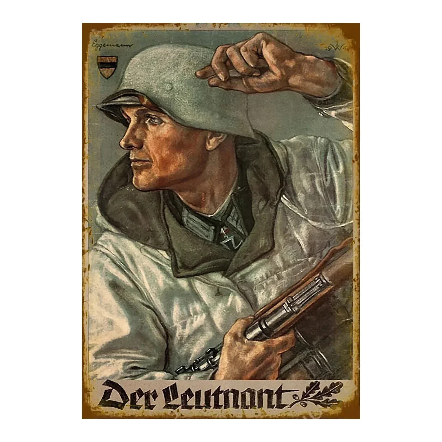 Metalowy szyld retro "Keep Quiet" plakat w stylu vintage do baru i garażu Jasnozielony