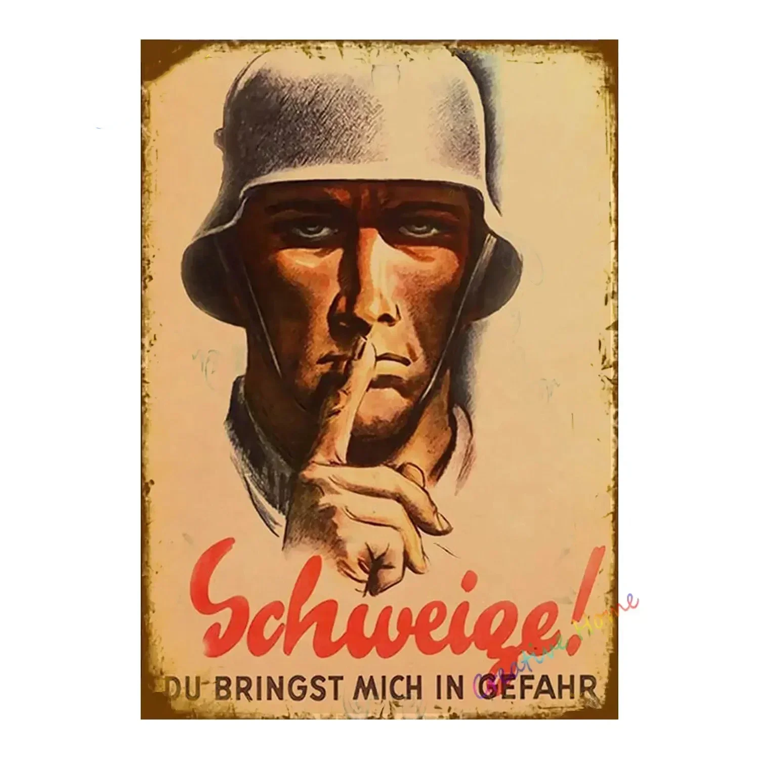 Metalowy szyld retro "Keep Quiet" plakat w stylu vintage do baru i garażu Magenta
