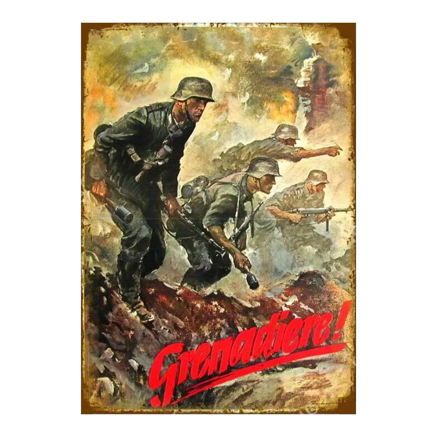 Metalowy szyld retro "Keep Quiet" plakat w stylu vintage do baru i garażu Niebieski