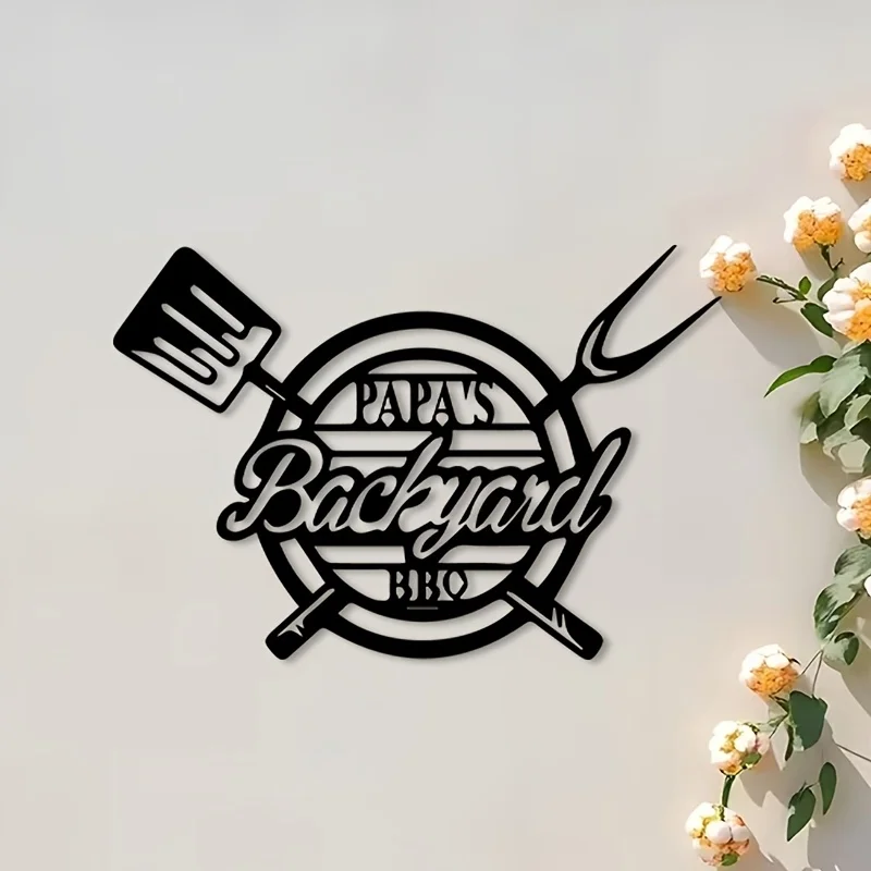 Metalowy znak dekoracyjny BBQ Zone do kuchni i ogrodu Złoty