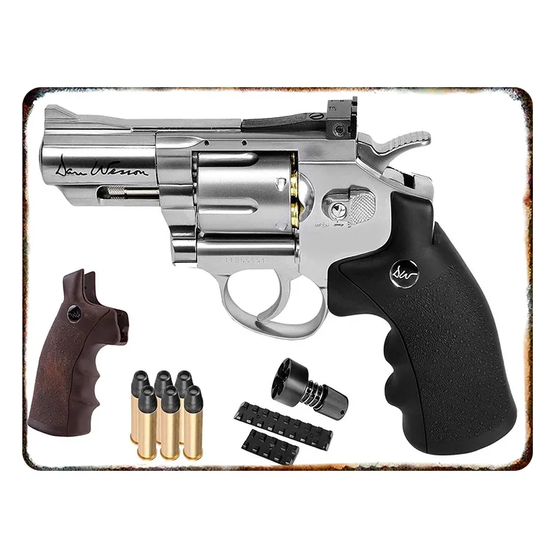 Metalowy znak ścienny retro pistolet pneumatyczny – dekoracja garażu i man cave Czerwona róża