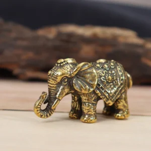 Miedziany słoń szczęścia — miniaturowa figurka jako prezent Jasnoszary