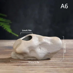 Mini ceramiczny wazon w stylu zen — imitacja kamienia Jasnoszary