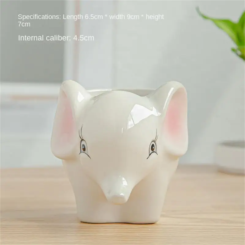Mini doniczka ceramiczna w kształcie zwierzęcia — lis, zebra, owca Burgundia