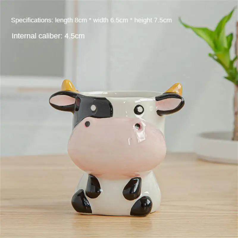Mini doniczka ceramiczna w kształcie zwierzęcia — lis, zebra, owca Czerwony