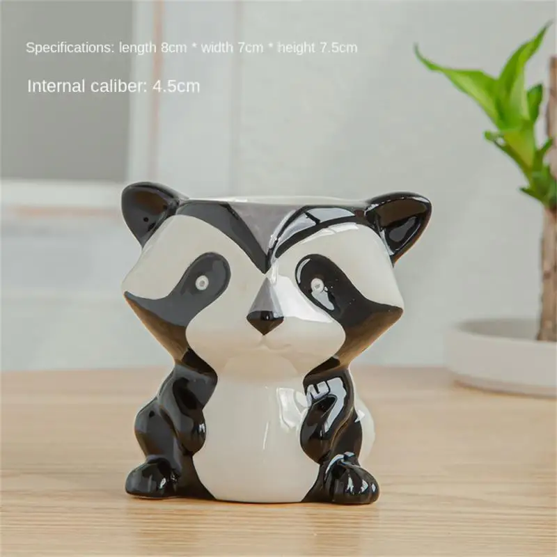 Mini doniczka ceramiczna w kształcie zwierzęcia — lis, zebra, owca żółty