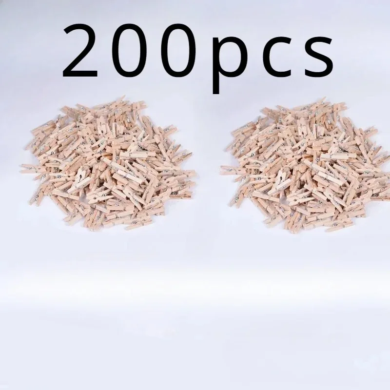 Mini drewniane klipsy do zdjęć 25 mm, zestaw 100 sztuk Niebieski
