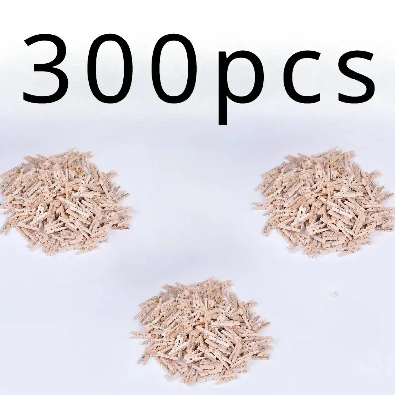Mini drewniane klipsy do zdjęć 25 mm, zestaw 100 sztuk Zielony