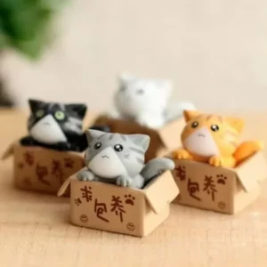 Mini figurka kota ogrodowego do dekoracji Ciemny szary