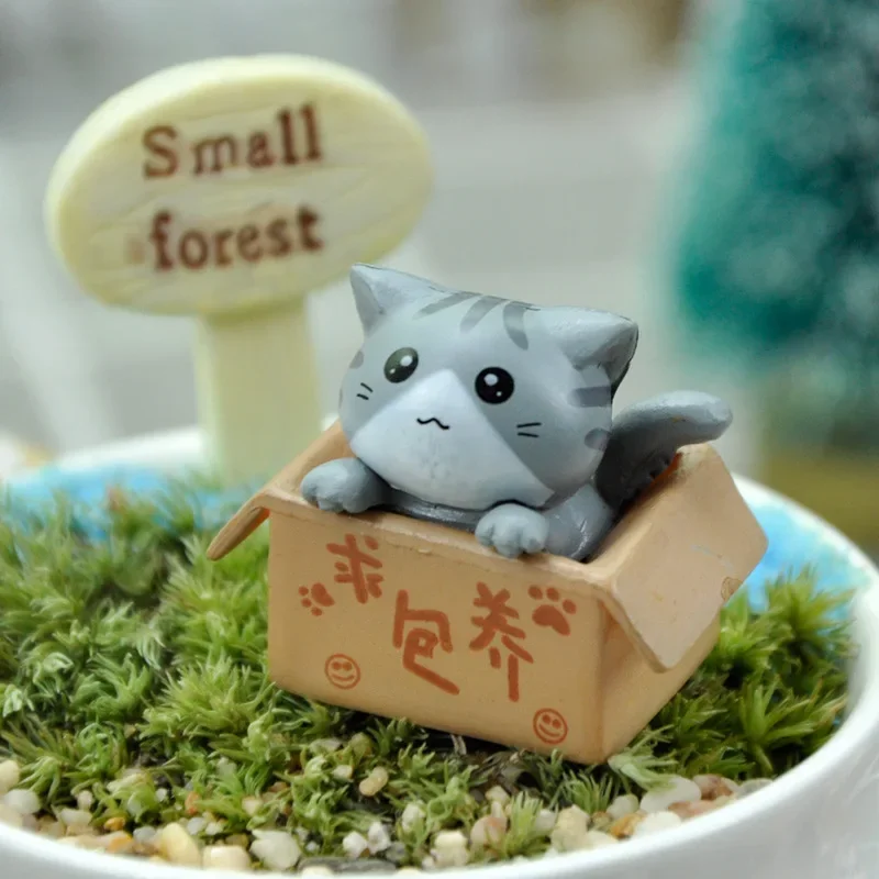 Mini figurka kota - ozdoba ogrodowa i na biurko Jasnozielony