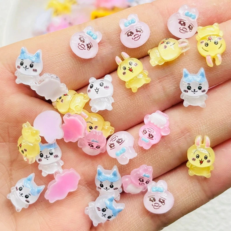 Mini figurki królika z żywicy do rękodzieła, 50 szt. Czerwony