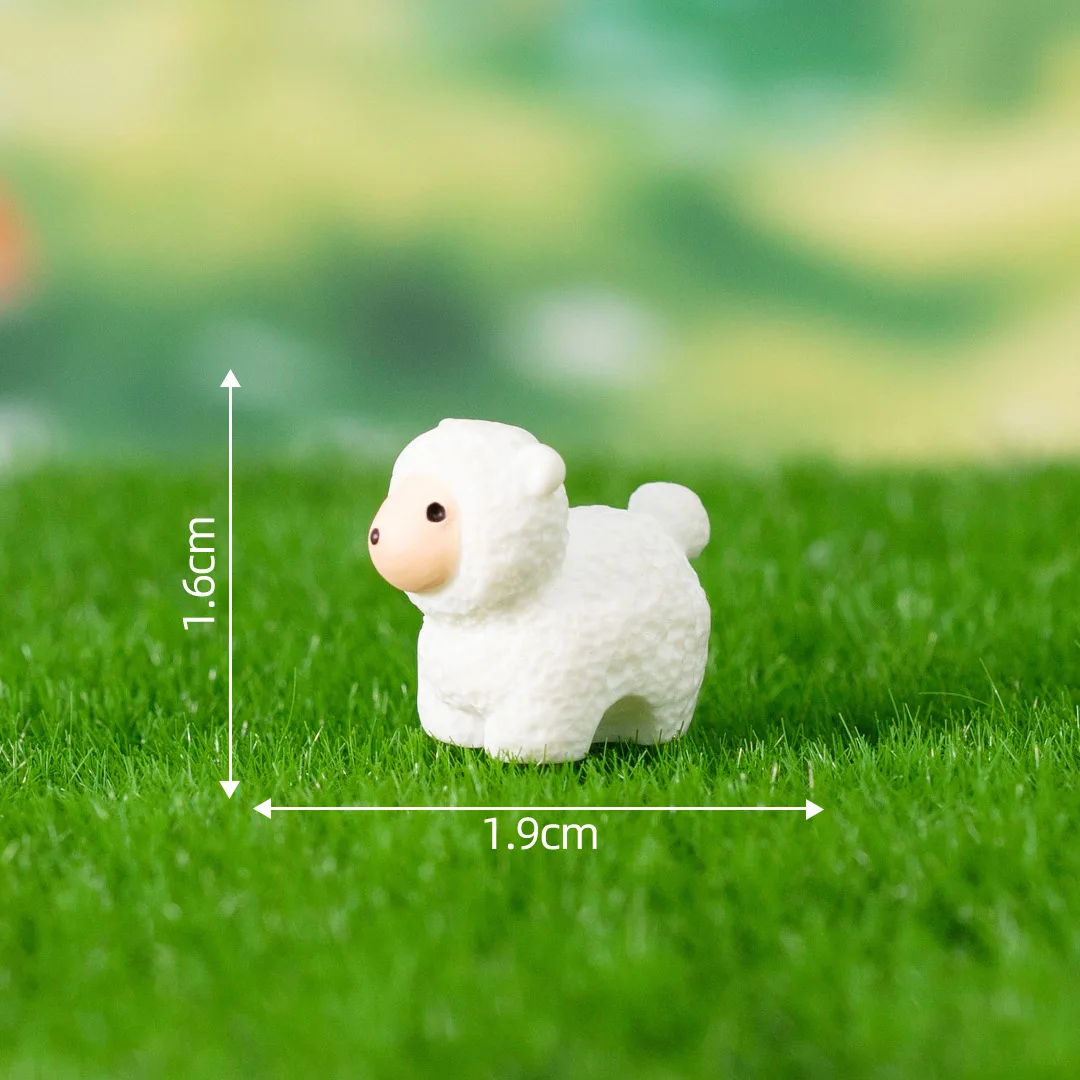 Mini figurki zwierząt – ozdoby do ogrodu i miniaturowych pejzaży Jasnozielony