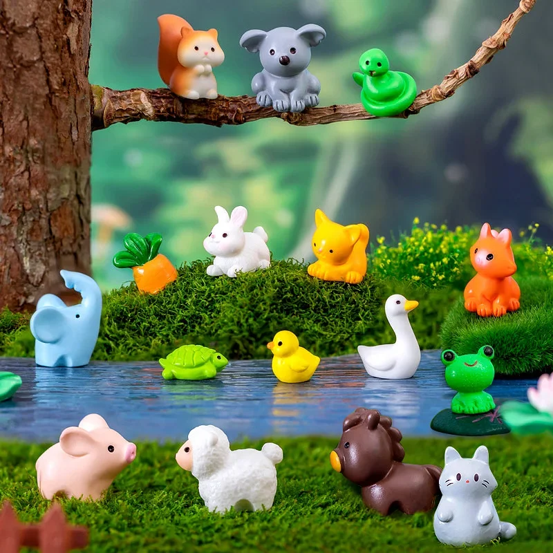 Mini figurki zwierząt – ozdoby do ogrodu i miniaturowych pejzaży Pomarańczowy