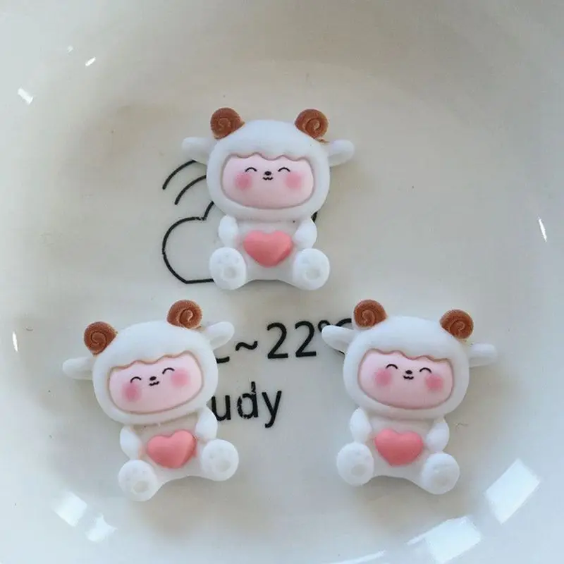 Mini figurki z żywicy – królik, miś, kot i jeleń, 10 sztuk Armijna zieleń