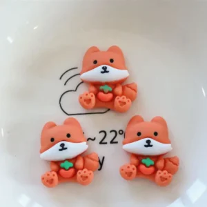 Mini figurki z żywicy – królik, miś, kot i jeleń, 10 sztuk Ciemny szary