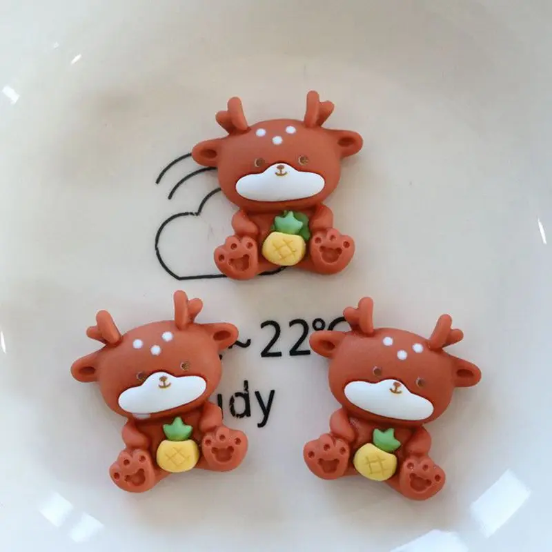 Mini figurki z żywicy – królik, miś, kot i jeleń, 10 sztuk Jasnoszary