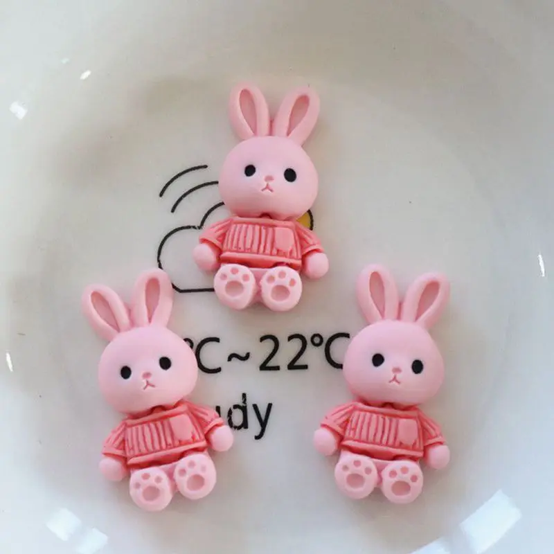 Mini figurki z żywicy – królik, miś, kot i jeleń, 10 sztuk Jasnozielony