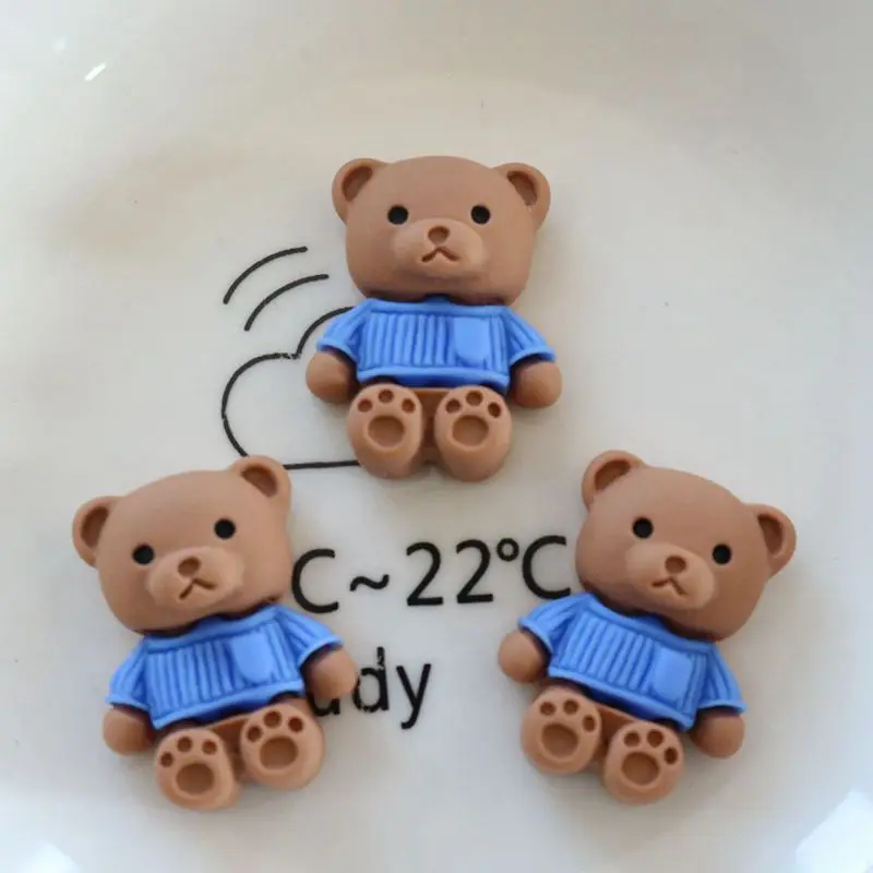 Mini figurki z żywicy – królik, miś, kot i jeleń, 10 sztuk Jasnożółty