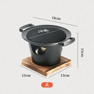 Mini grill stołowy na alkohol z odłączaną płytą Czerwony