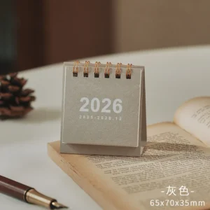 Mini kalendarz biurkowy 2026 kawaii z listą zadań Fioletowy