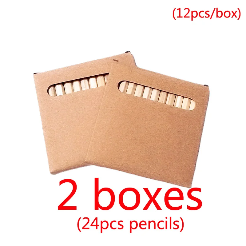 Mini kolorowe ołówki drewniane Kawaii 8,8 cm, zestaw 24/48 sztuk Jasnoszary