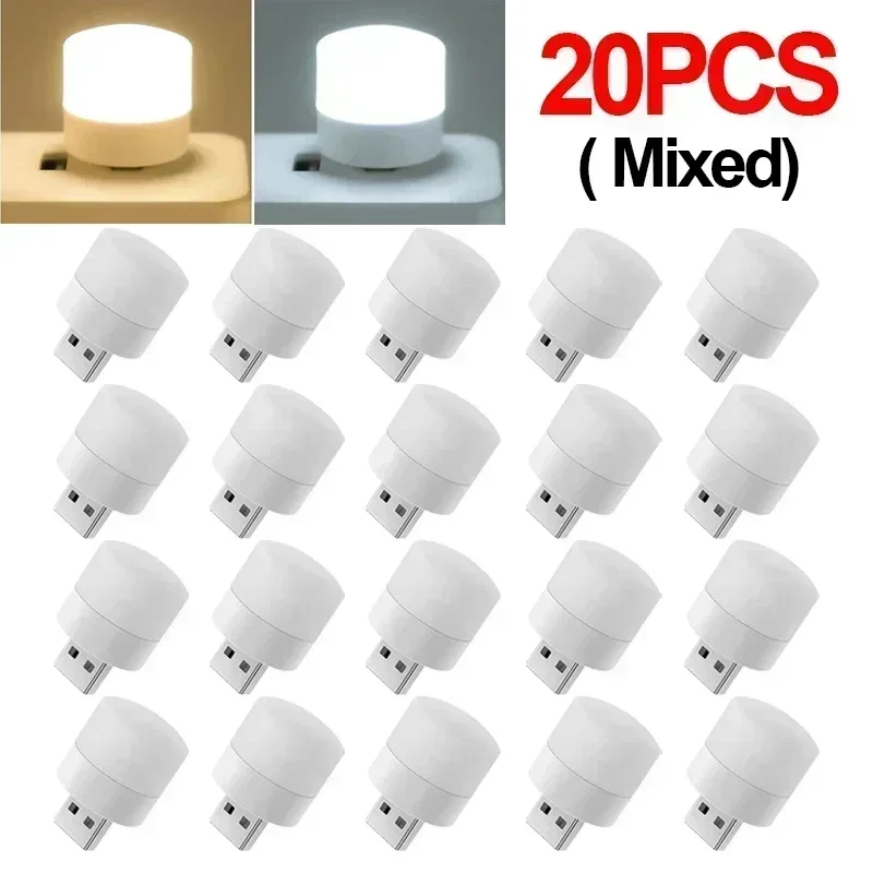 Mini lampka nocna LED USB do sypialni i pokoju Fioletowy